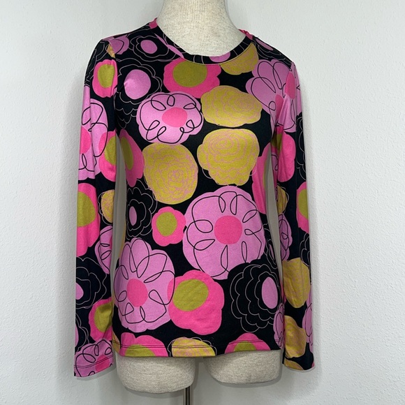 Lesley Evers Tops - Lesley Evers Floral Print Long Sleeve Top